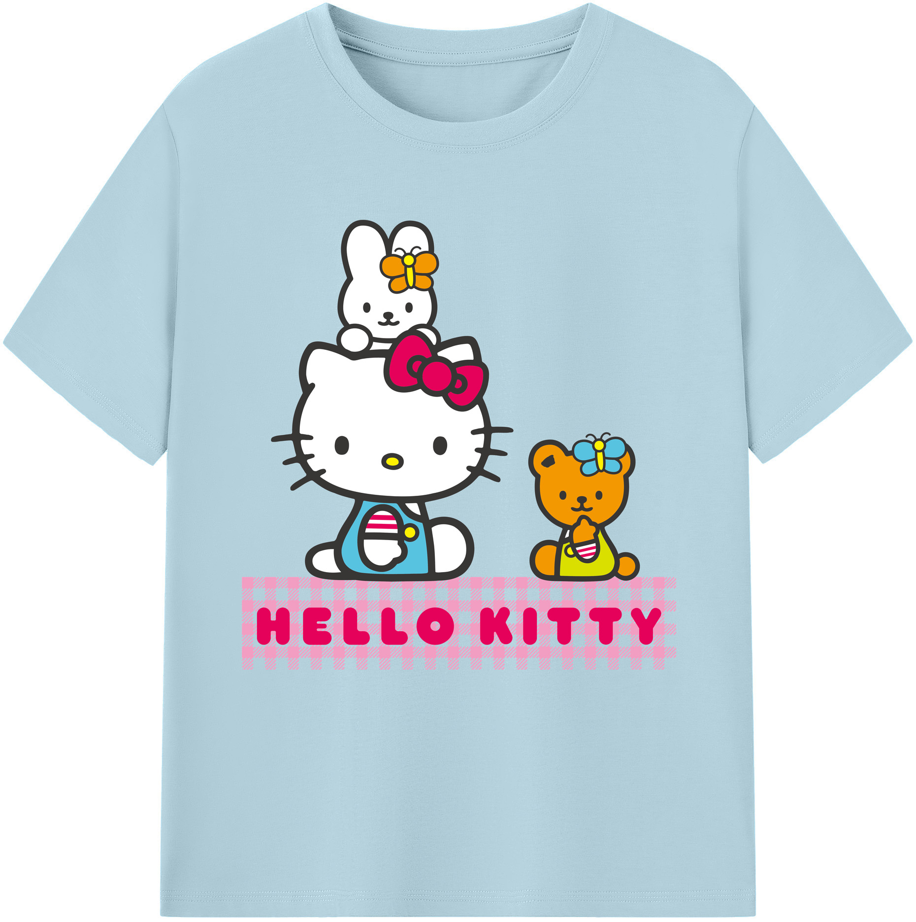 （画像用） Hello Kitty ハローキティ 綿100％半袖Tシャツ（フロントプリント）